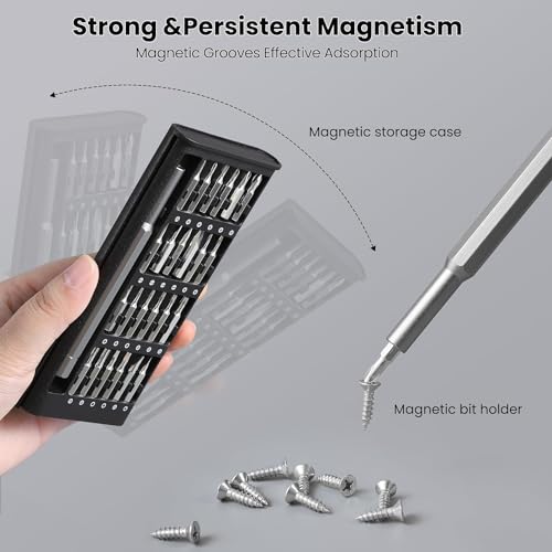 ROKTRY Pack of 1 Multipurpose 24-In-1 Screwdriver Set 25 Replaceable Magnetic Bits Tool Kit For Home Appliances, Mobile Phone, Laptop, Watch etc Repairing Compact in Size and Wallet Packaging (Black) - Image 2