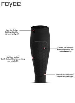 Royee Soccer Shin Guards Shin Pads for Kids Youth Adult, Calf Compression Sleeve with Honeycomb Pads, Support for Shin Splint Baseball Boxing Kickboxing MTB, Lightweight(1PAIR)  - Image 4