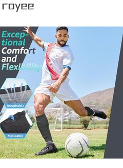 Royee Soccer Shin Guards Shin Pads for Kids Youth Adult, Calf Compression Sleeve with Honeycomb Pads, Support for Shin Splint Baseball Boxing Kickboxing MTB, Lightweight(1PAIR)  - Image 2