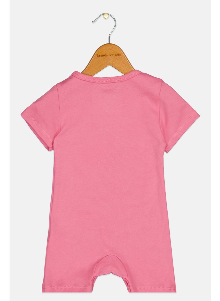 Disney Toddlers Girl Graphic Print Short Sleeves Rompers, Pink  - Image 2