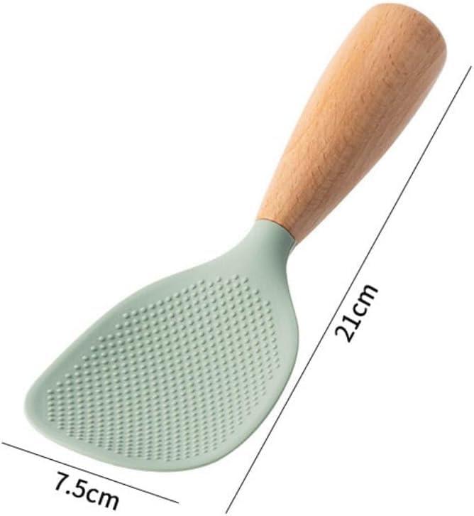 Wentoenapp White Standing Silicone Rice Spoon Paddle, Household Rice Shovel Heat Resistant Anti-scalding Rice Scooper, Rice and Potato Servers, Rice Spoon - Image 2