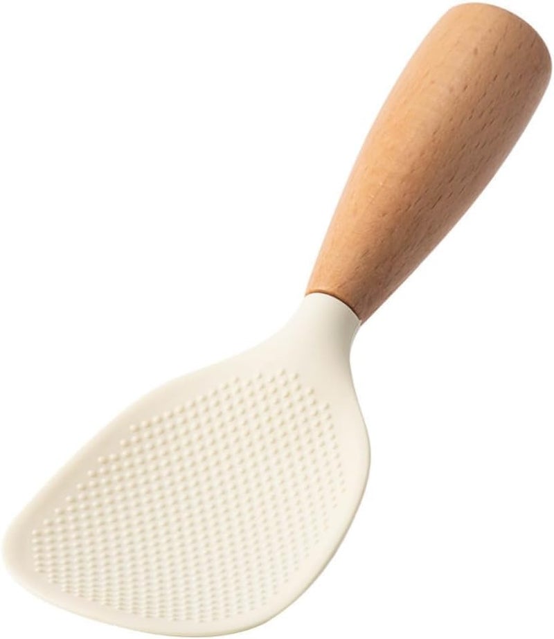 Wentoenapp White Standing Silicone Rice Spoon Paddle, Household Rice Shovel Heat Resistant Anti-scalding Rice Scooper, Rice and Potato Servers, Rice Spoon - Image 1