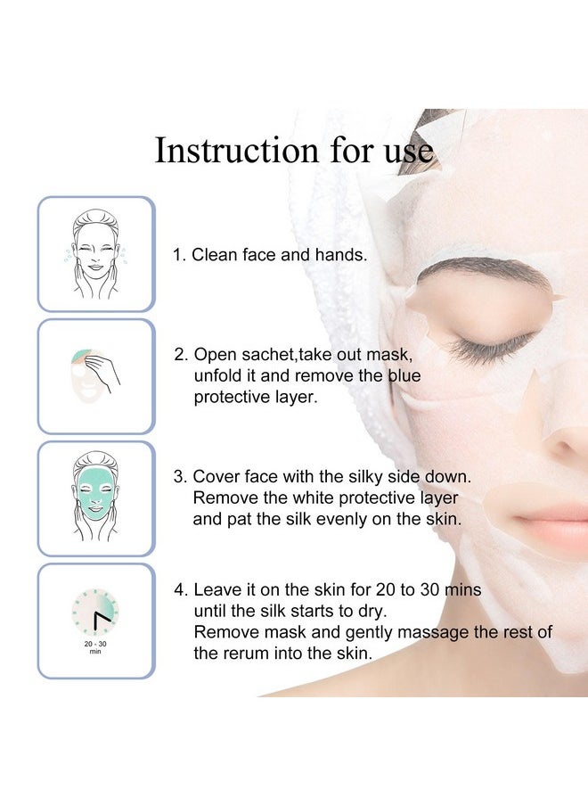 Dermaroller Dermaroller, Silk Face Masks Intensive Hyaluronic Acid Moisturizer with Matriyxl 3000 Tocopherol Boost Collagen Hydrate Dry Skin Reduce Fine Lines Wrinkles SingleUse Masks (Pack, 10.00)  - Image 4
