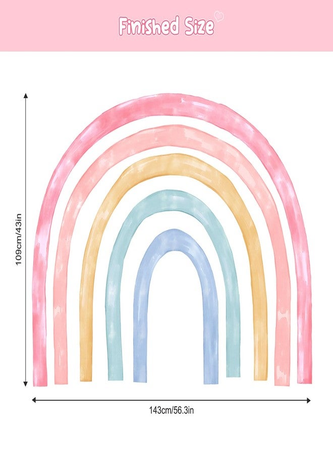 Supzone 56"x43" Large Rainbow Wall Decals Mural for Girls Nursery Peel and Stick Rainbow Vinyl Wall Art Stickers for Kids Toddlers Bedroom Playroom Classroom - Image 4