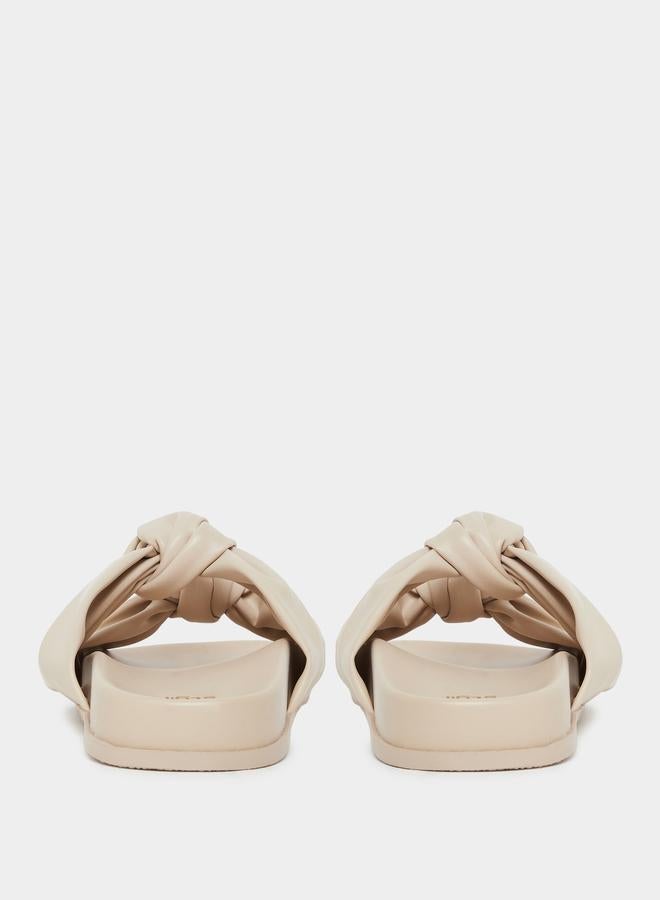 Styli Beige Double Knot Detail Sandals - Image 5