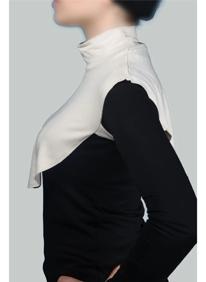 Altobeh Plain Turtleneck Turtleneck Combed Cotton Hijab Neck Collar - Cream