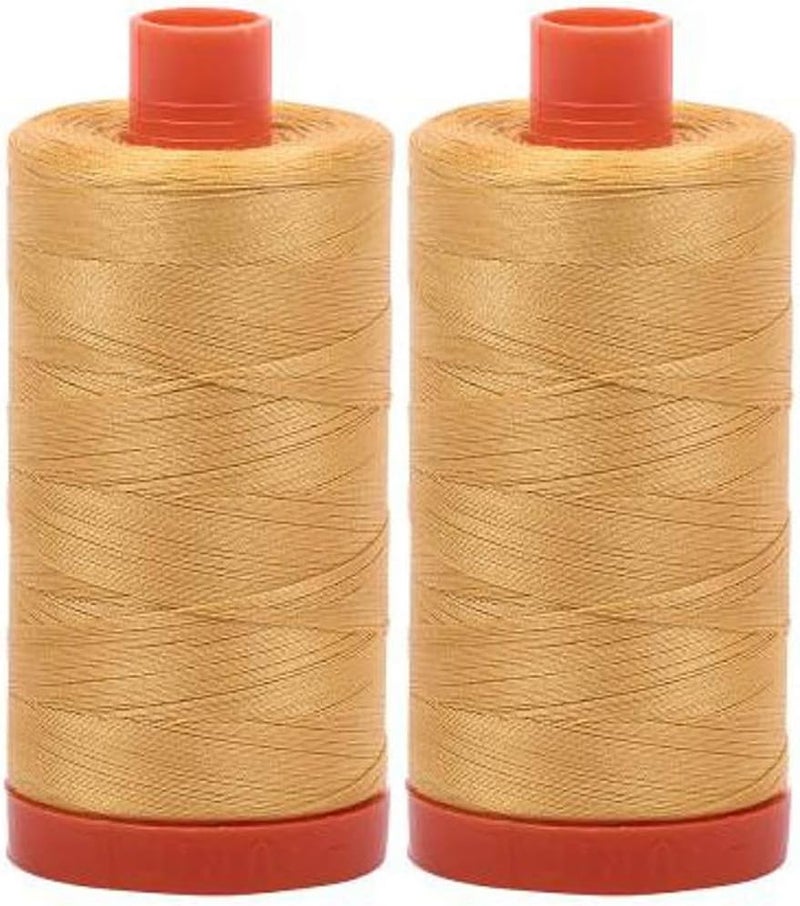 2-Pack - 50WT - Spun Gold (2134) Solid - Mako Cotton Thread - 1422 Yards Each