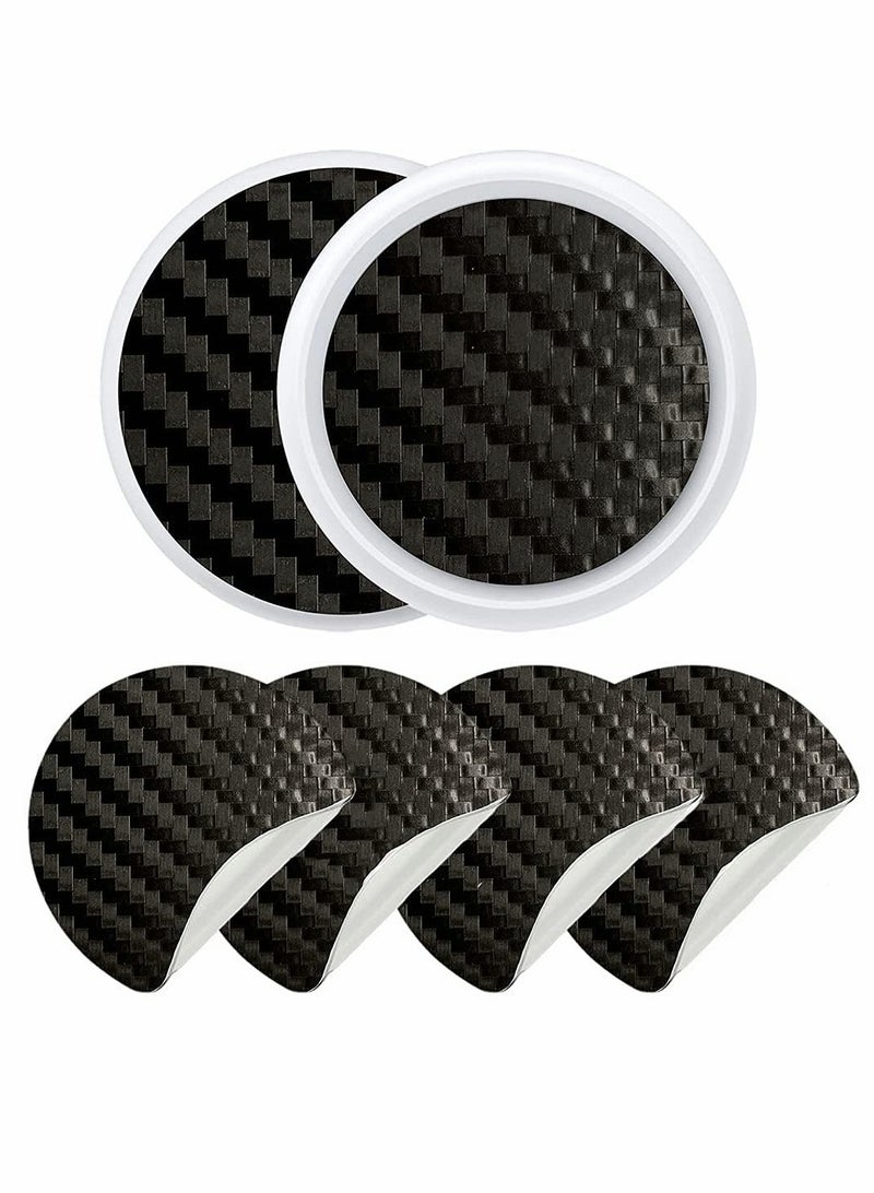 KASTWAVE Carbon Fiber Protective Films Compatible for Airtags Tracker,Anti-Scratch Anti-Fingerprint Waterproof Front Back Film Skin Sticker (Black,2 Pairs) - Image 1