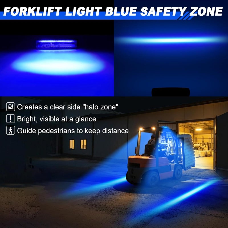 eTzone New LED Forklift Safety Light Blue Side Zone Warning Lights Warehouse Pedestrian Area Truck Safety Lamp 30W, DC 12-80V - Image 2