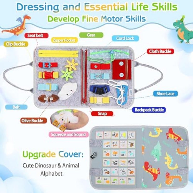 Soofam Busy Board for ToddlersBusy Book Montessori Toys for 3-5 Year Old Sensory Board Learning Activities for Fine Motor Skills Preschool Activities Educational Travel Toy Gifts for Boys Girls - Image 4