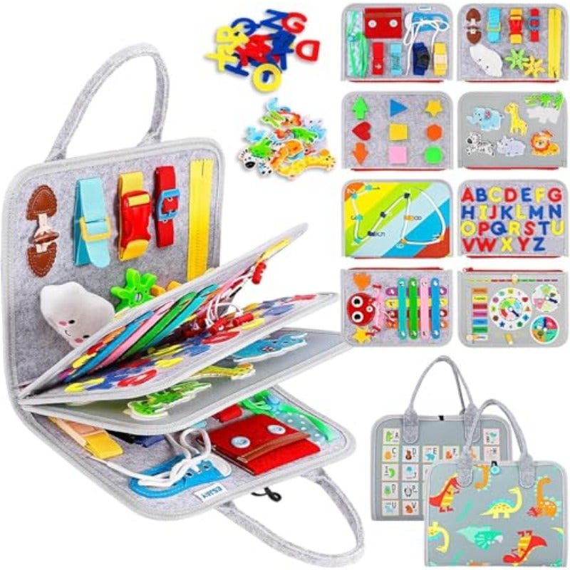 Soofam Busy Board for ToddlersBusy Book Montessori Toys for 3-5 Year Old Sensory Board Learning Activities for Fine Motor Skills Preschool Activities Educational Travel Toy Gifts for Boys Girls - Image 1
