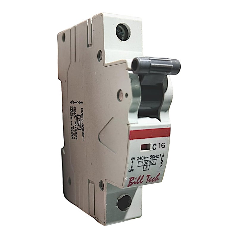 Bill Tech 16A C Curve MCB 240V 50Hz 10kA Breaking Capacity  - Image 2
