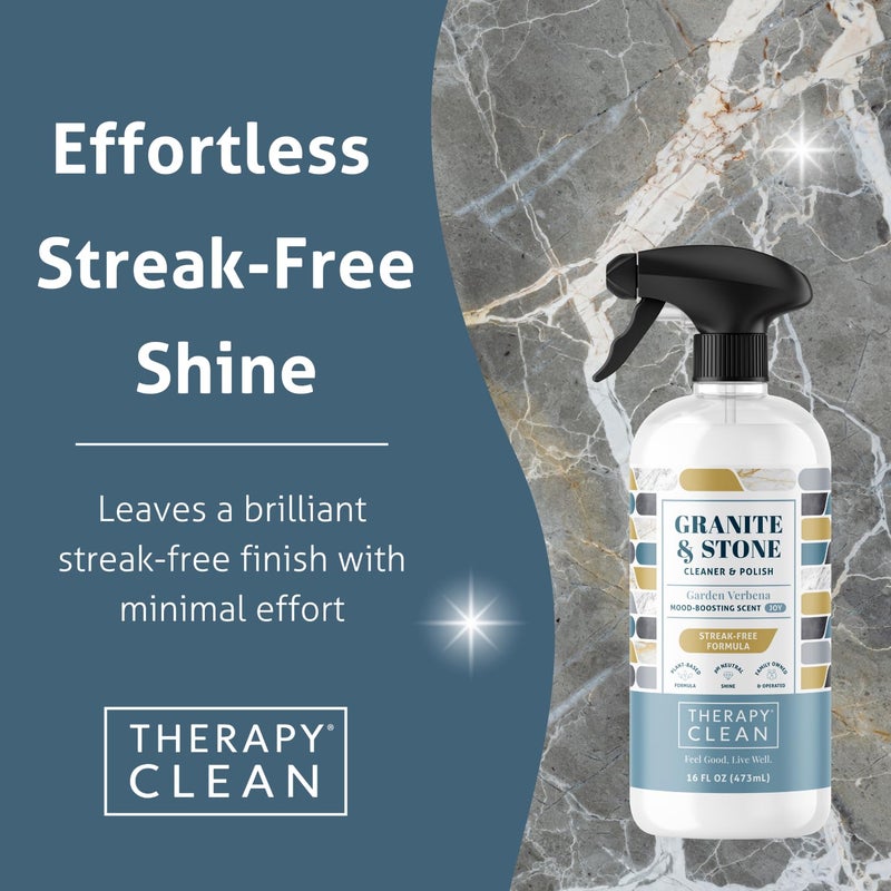 Therapy Granite Cleaner & Polish (2 Pack) - Granite Countertop Cleaner for Marble  Soapstone  Quartz  Quartzite  Slate  Limestone  Corian  Laminate  Tile Countertop  Headstone - Image 2