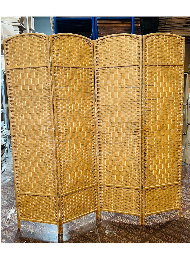 LINGWEI 180x180cm Versatile 4-Panel Bamboo Room Divider – Freestanding, Foldable Privacy Partition with Elegant Natural Shades – Ideal for Home, Office, or Restaurant - Image 4