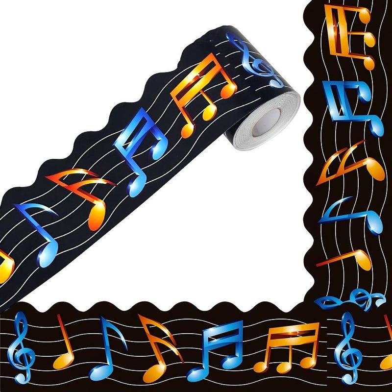 Colorful Musical Piano Frame Bulletin Board Decorative Border HB-091 Non-Adhesive Craft Strips - Image 2