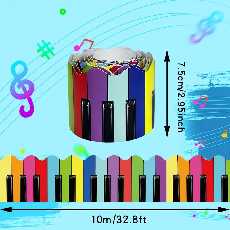 Colorful Musical Piano Frame Bulletin Board Decorative Border HB-091 Non-Adhesive Craft Strips - Image 4