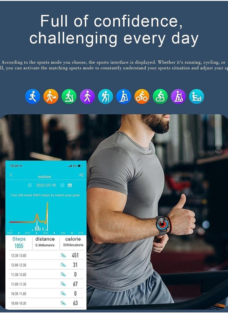 AROAQ - Smart Watch Blood Glucose Monitor, Women Men Fitness Tracker,With Body Temperature ECG+PPG HRV Heart Rate Blood Pressure Oxygen Monitor, Sports Waterproof Smart Watch - Image 1