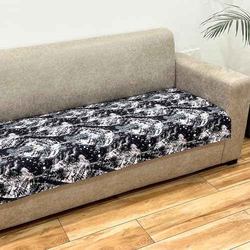 AMAZE ATTIRES Velvet Printed Sofa Seat Cover For 3 Seater With Heavy Antiskid Backing & Easily Machine Washable Sofa Seat Runner For Couch Or Home Living Area (22 X 68 Inches) Aaqsr003-3 - Image 5