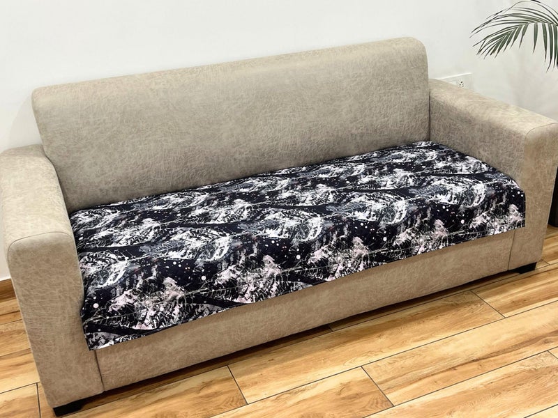 AMAZE ATTIRES Velvet Printed Sofa Seat Cover For 3 Seater With Heavy Antiskid Backing & Easily Machine Washable Sofa Seat Runner For Couch Or Home Living Area (22 X 68 Inches) Aaqsr003-3 - Image 1