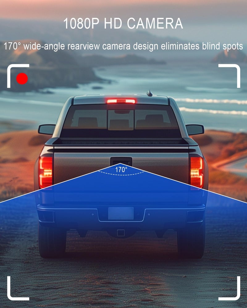 AUGREX HD 1080P Rear View Backup Tailgate Handle Camera Fit for Chevy Silverado and GMC Sierra 2007-2013 Replace 22755304, 170°Wide Angle and 26ft Extension Cable - Image 4