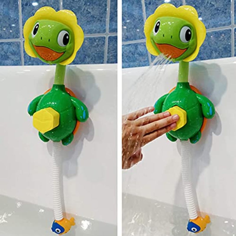 Turtle Bath Tools with Spraying Fountain, Hand Shower Bathtub Tool for,Floating Water Spray Bathroom Tools for Kid, Pool and Tub Fun Set for Boys Girls - Image 2