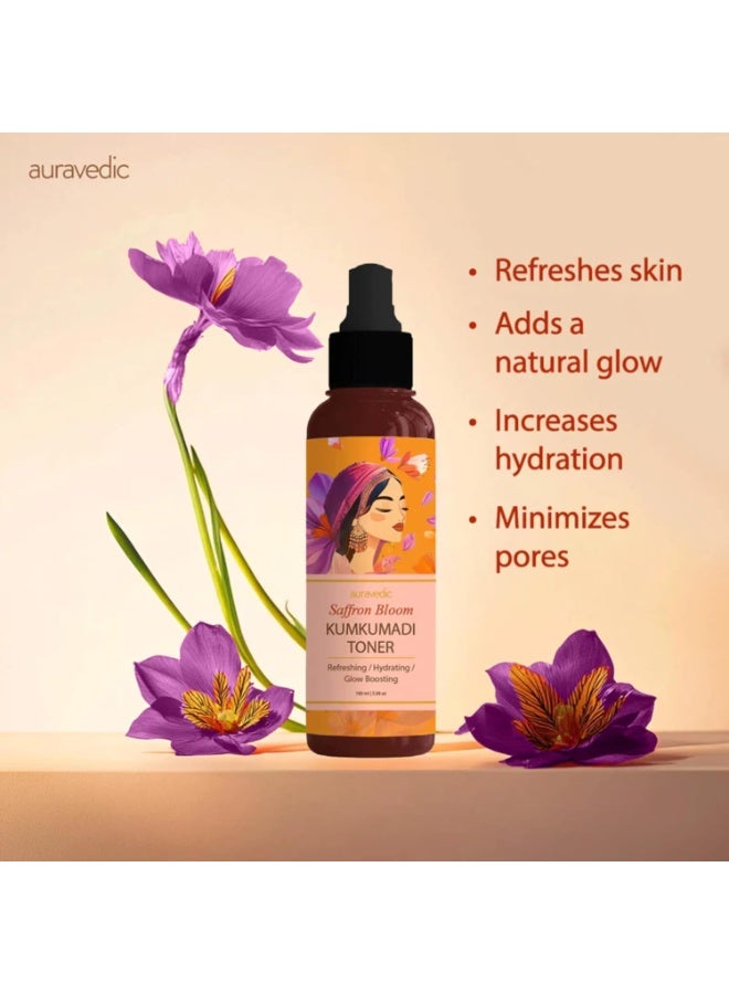 Auravedic saffron bloom Kumkumadi  Toner For Women Men 100ml - Image 2