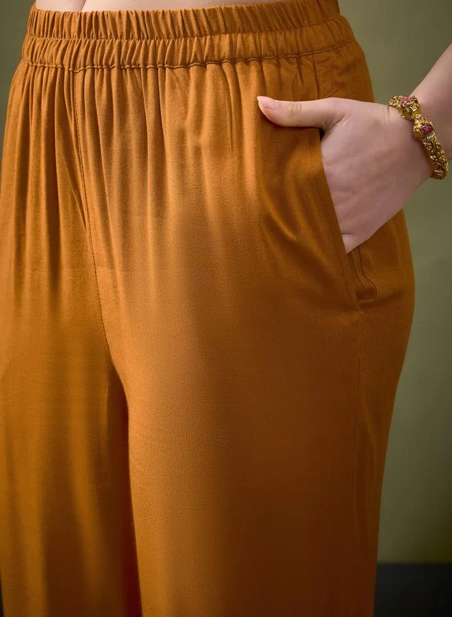 SASSAFRAS Embroidered Placket Shirt with Long Sleeves & Pants Co-Ord by Styli