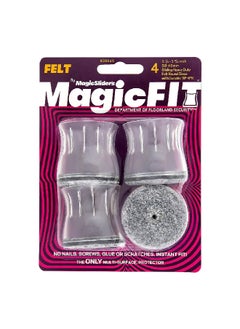 Magic Sliders 4-Piece Durable Rubber Round Shape Sliding Disc Felt Pad Set Clear 1.5 - 1.75 Inch 26845  - Image 1