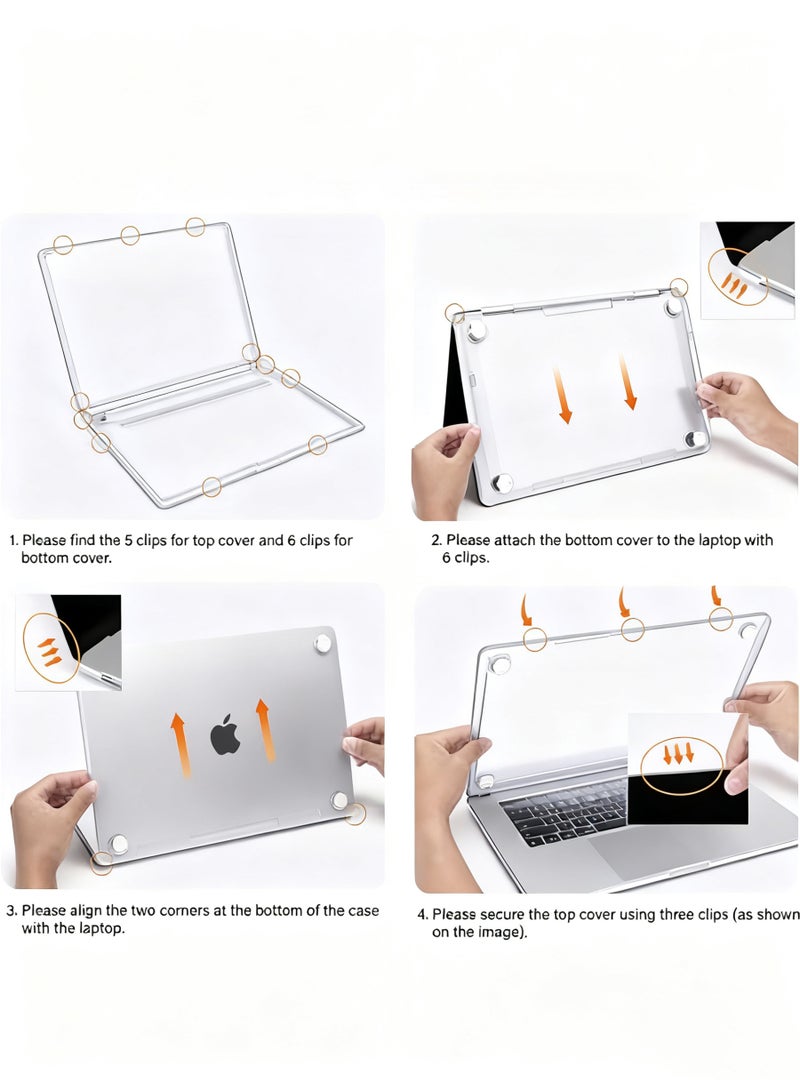 Rock Pow Compatible For MacBook Air 15 inch Case M4 2025 2024 2023 M3 M2 Protective Hard Shell Matte Cover for Laptop A3241 A3114 A2941 with Liquid Retina Display & Touch ID - Image 3