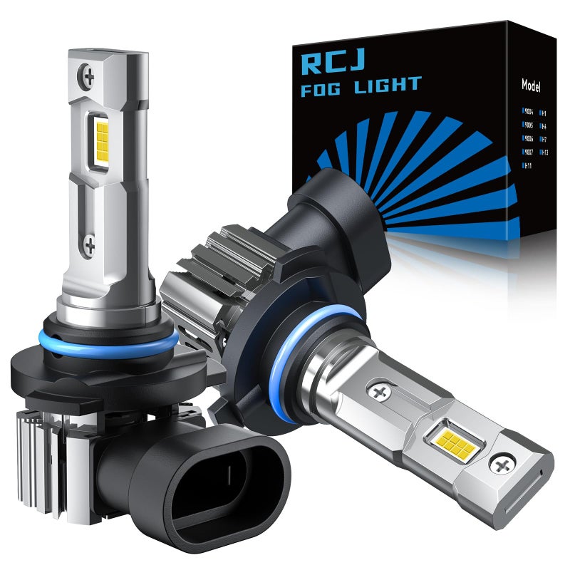 RCJ 9005 Bulbs, 16000LM Super Bright HB3 Fog Light, 6000K Cool White, Real 1:1 Size Plug and Play, Canbus Ready, lP67 Waterproof, Pack of 2 - Image 1