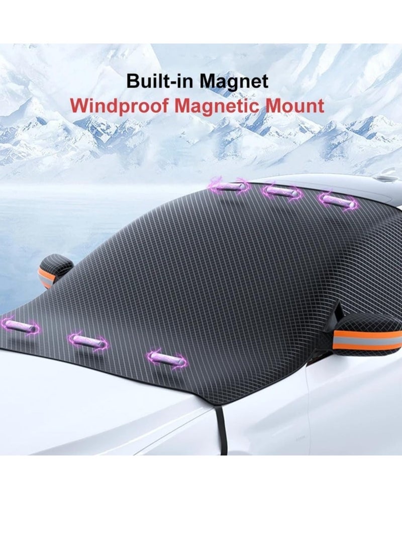 AMBERJACK - Windshield Car Cover, Automotive Windshield Cover,Universal Car Front Window Cover in Winter,Large Windshield Frost Cover With Side Mirror Covers Suitable for Most Vehicle,Car, - Image 1