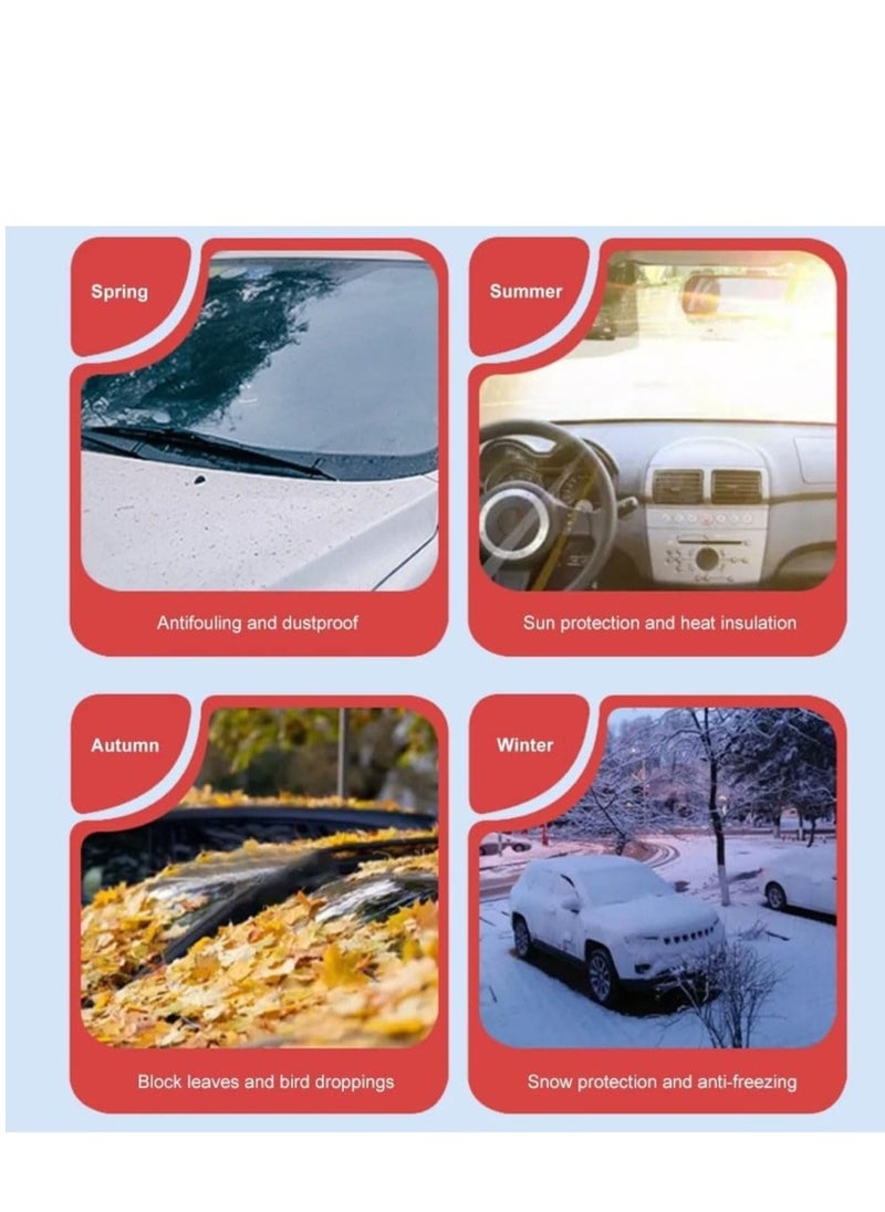 AMBERJACK - Windshield Car Cover, Automotive Windshield Cover,Universal Car Front Window Cover in Winter,Large Windshield Frost Cover With Side Mirror Covers Suitable for Most Vehicle,Car, - Image 1