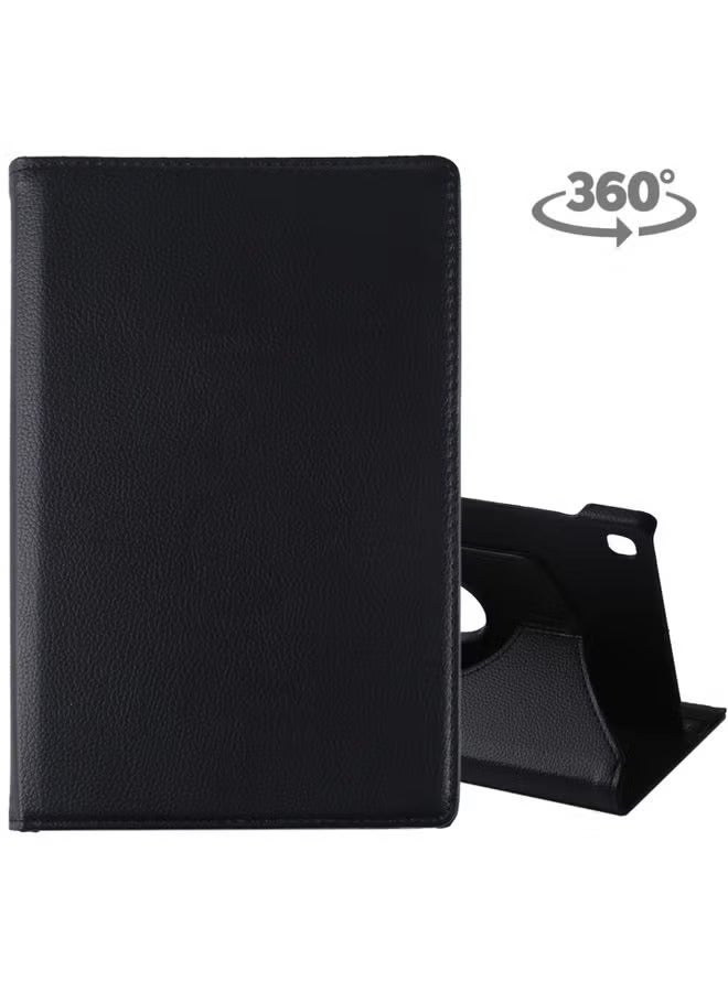 بروماس غطاء حماية من الجلد بملمس ليتشي قابل للدوران 360 درجة لجهاز جالاكسي تاب S5e 10.5 T720 / T725، مع حامل أسود
