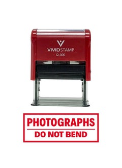 Photographs Do Not Bend Self Inking Rubber Stamp (Red Ink) - Large
