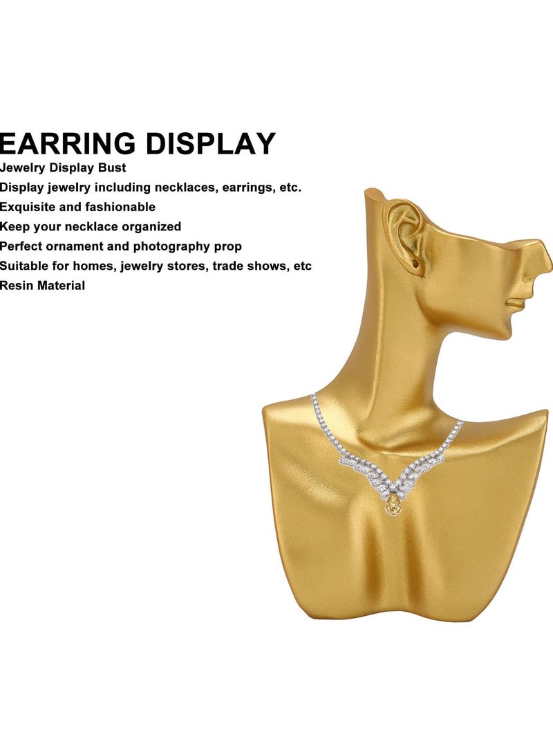 GGOOT Earrings Mannequin Stand, Professional Elegant Golden Necklace Display Bust for Store - Image 4