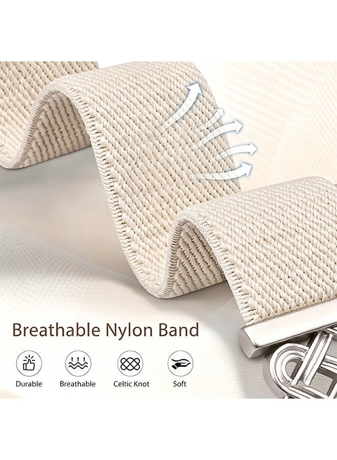 MXN Apple Watch Braided Magnetic Stretchy Bands Chinese Knot Nylon Band Adjustable Braided Strap for Apple Watch Ultra/SE/Series 1-10, 38/40/41/42mm (Starlight color) - Image 4