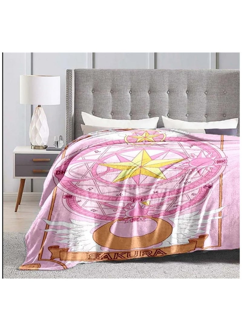 general Cute Anime Cardcaptor Sakura Blanket Plush Blanket Soft Bed Blanket Coral Velvet Throw Warm Sofa Blanket (150 * 200cm) - Image 2