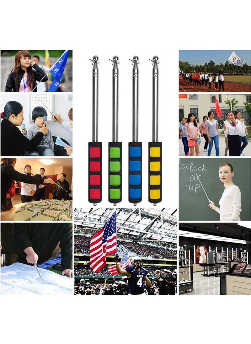 KASTWAVE Telescopic Flag Pole, Portable Telescopic Pole for Camping with Lanyard, 1.6m Flag Poles Telescopic Stick for Tourist Guide Camping Travelling Presentation Pointer 4pcs, Random Color  - Image 5