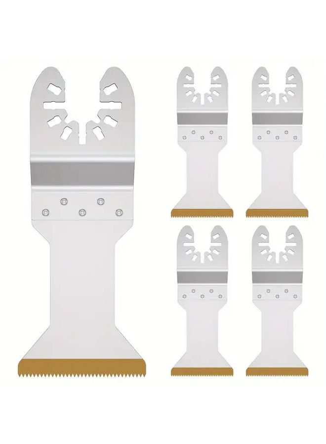5pcs Titanium Bi Metal Oscillating Multitool Blades For Wood Metal Hard Materials - Image 1