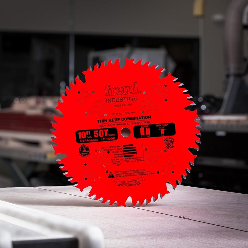 freud LU83R010 Industrial 10-in 50T Thin Kerf Combination Saw Blade - Image 2