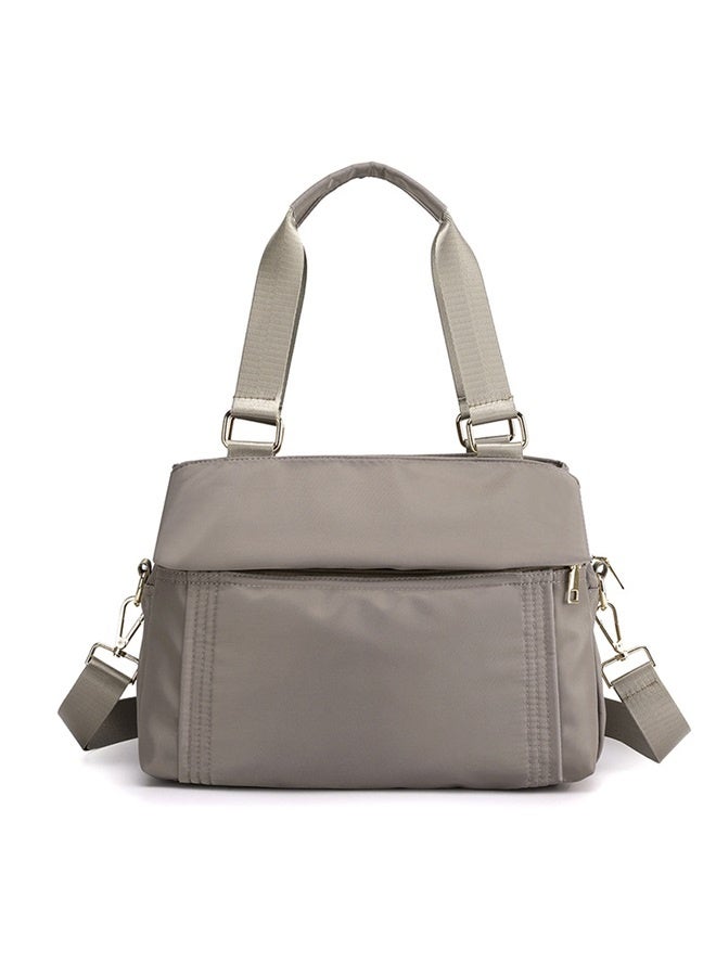 Crossbody Bag Nylon Shoulder Bag Women Multi-pocket Handbag Ladies Satchel Tote for Travel Work Daily Use gray  - Image 1