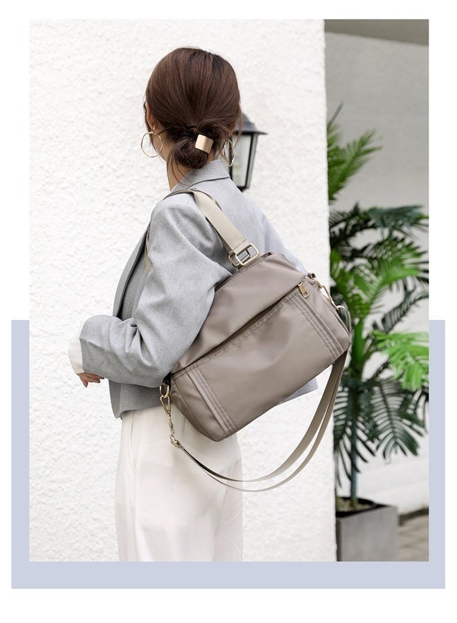 Crossbody Bag Nylon Shoulder Bag Women Multi-pocket Handbag Ladies Satchel Tote for Travel Work Daily Use gray  - Image 3