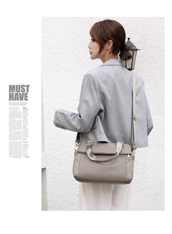 Crossbody Bag Nylon Shoulder Bag Women Multi-pocket Handbag Ladies Satchel Tote for Travel Work Daily Use gray  - Image 2