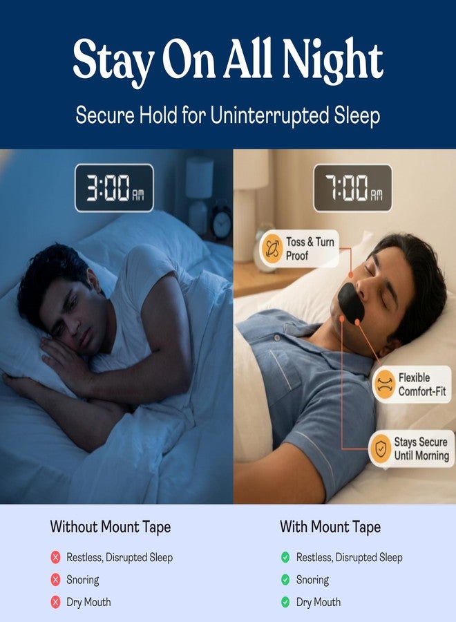 AWESOME Mouth Tape for Sleep and Snoring, Stop Snoring and Mouth Breathing, Medical-Grade, Skin-Friendly, Breathable Sleep Tape, 30 Strips (pack of 6) - Image 4