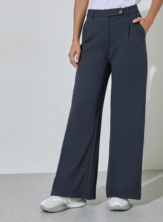 Styli Women Grey Wide Leg Trousers - Image 2