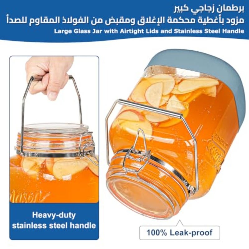 3785 ML Glass Jar with Airtight Lid, Wide Mouth Mason Jars - Image 3