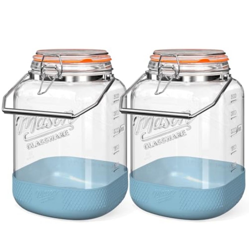3785 ML Glass Jar with Airtight Lid, Wide Mouth Mason Jars - Image 1