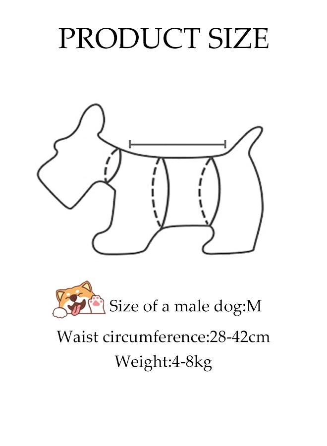 DUNISO 10 Pcs Disposable Pet Diapers， Disposable Pet Diapers，Highly Absorbent, Leak Proof，Velcro Design，Recommended For Male Dogs Weighing 4-8 KG（M） - Image 2