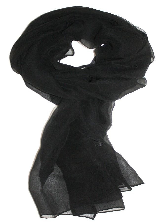 Ted and Jack Ted and Jack - Solid Silk Lightweight Accent Scarf in Jet Black  - Image 2