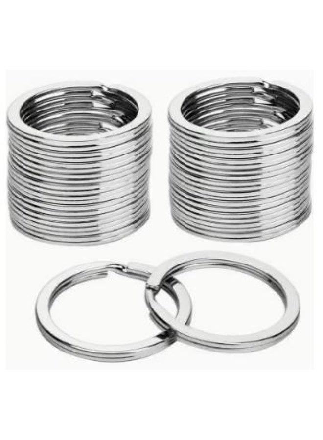 ROBUSTLINE Steel Key Ring Nickel Plated 25Mm Split Keychain Rings For Home Office Car Keys Making Craft Diy Pack Of 10 